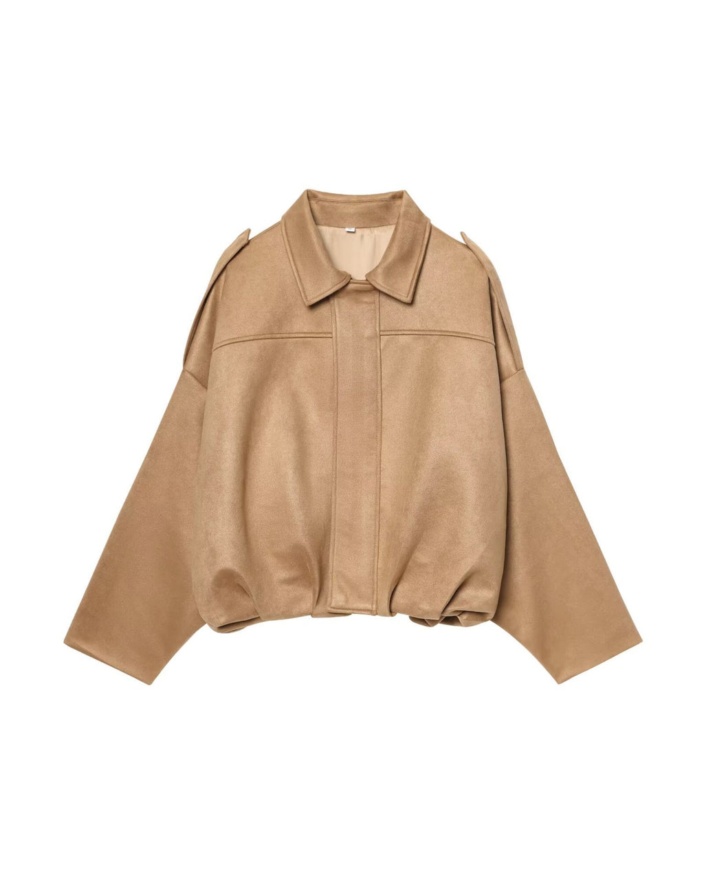 Suede Textured Aviator Long Sleeve Jacket
