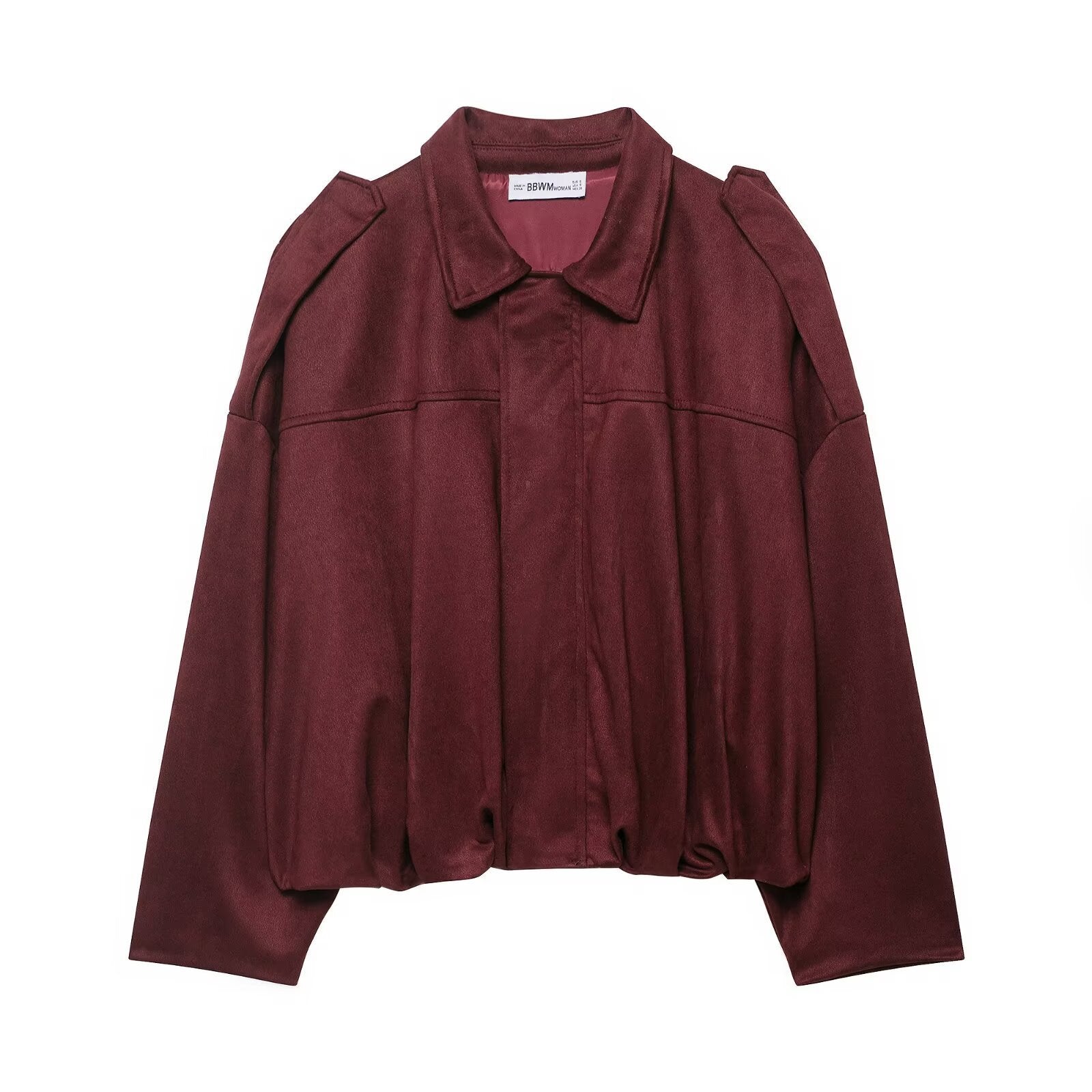 Suede Textured Aviator Long Sleeve Jacket