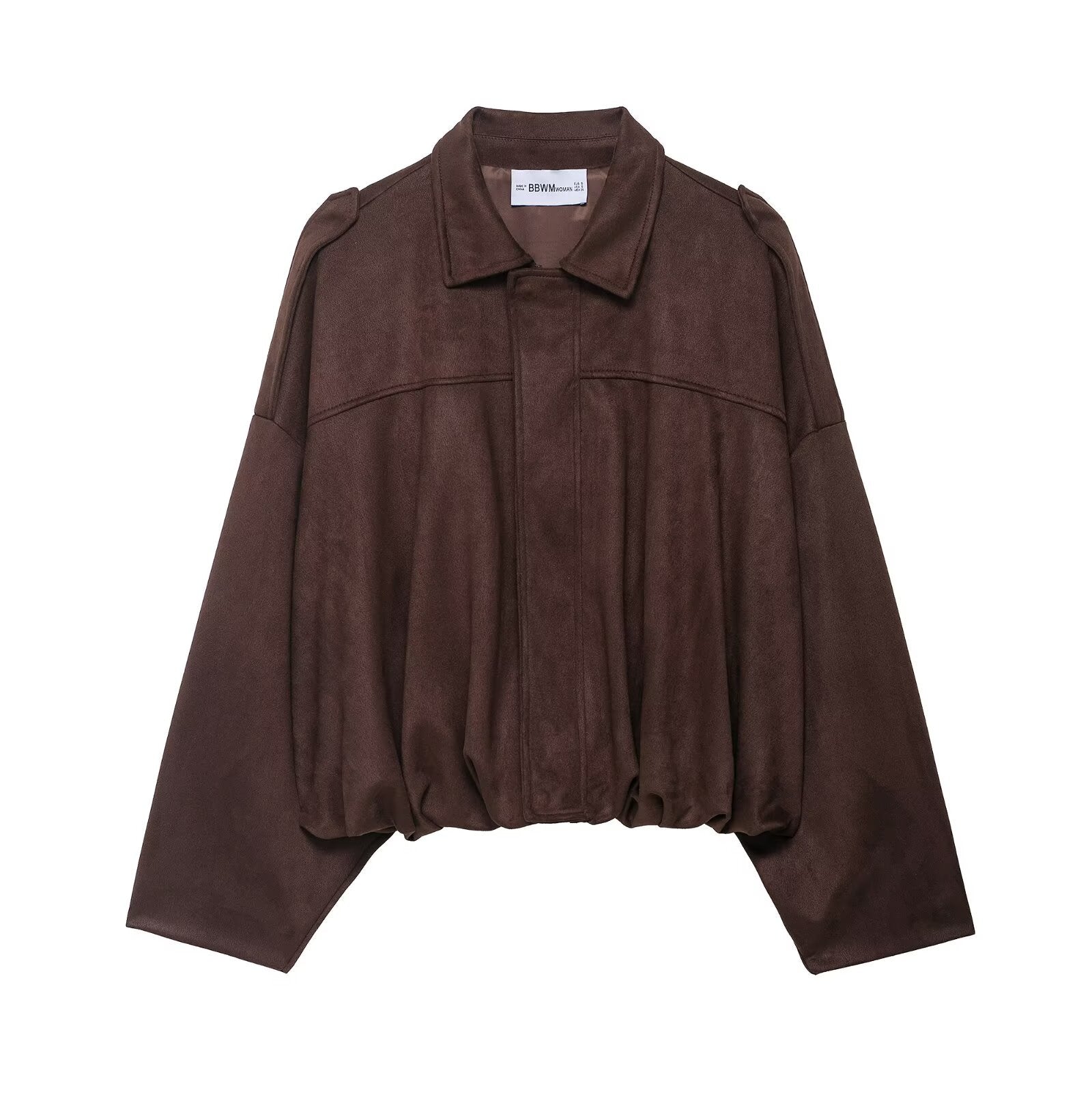 Suede Textured Aviator Long Sleeve Jacket
