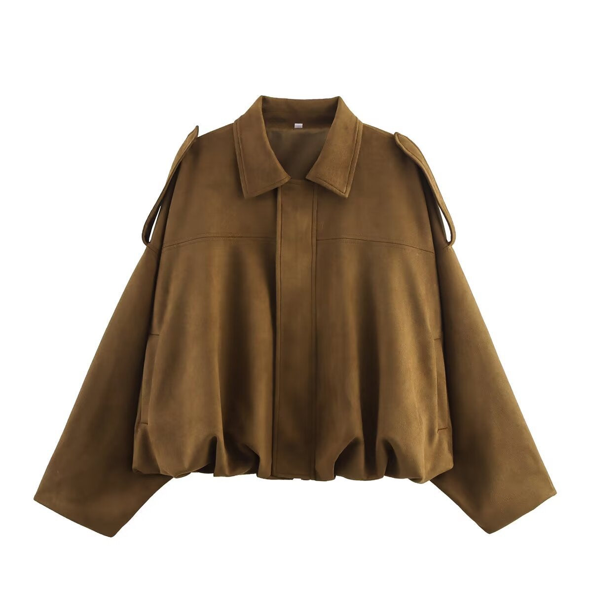 Suede Textured Aviator Long Sleeve Jacket