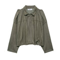 Suede Textured Aviator Long Sleeve Jacket